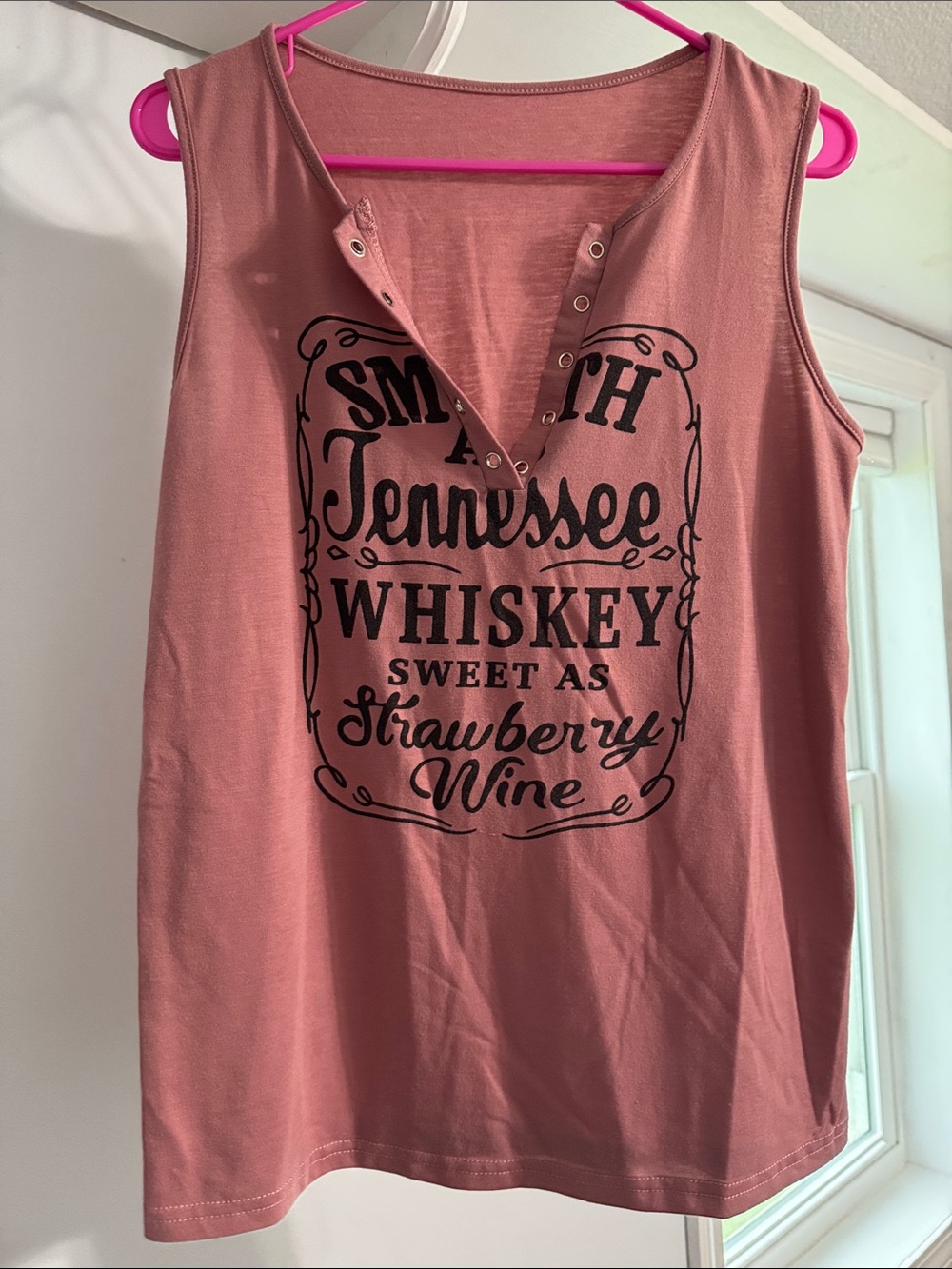 Women's Sleeveless Tennessee Whiskey Graphic Tank - Rose